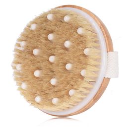 New Style Hot Dry Skin Body Soft natural bristle the SPA Brush Wooden Bath Shower Bristle Brush SPA Body Brush without Handle LX1025