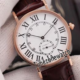 New 40mm Rotond W1550751 Rose Gold White Dial Roma Mark Automatic Mens Watch Brown Leather Strap Sports Watches For Timezonewatch E11b2