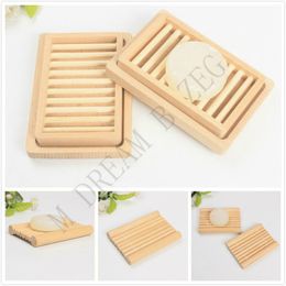 Eco-friendly wooden soap dish portable soap tray holder natural soap rack plate box container for bath shower bathroom