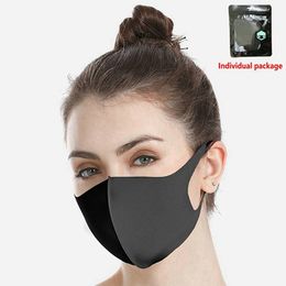 Anti Dust Face Mouth Cover PM2.5 Black Mask Respirator Dustproof Anti-bacterial Washable Reusable Ice Silk Cotton Masks Tools 600pcs