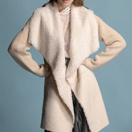 Amazon explosion models in Europe and America new autumn and winter 2019 women's fur coat mixed fur knit stitching