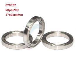 50pcs/lot Free shipping 6703ZZ 6703 ZZ 6703Z Deep Groove Ball Bearing 17x23x4mm Thin Wall Roller Bearings 17*23*4mm