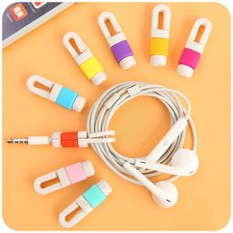 500pcs/lot Wholesale USB Cable Earphone Protector Headphones Line Saver and Cable Winder Cord Holder Data Cables Protection