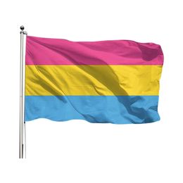 3X5FT 150X90cm Custom Pansexuality Pride Flag 100% Polyester Fabric Hanging Advertising Usage , Indoor Outdoor, Drop Shipping