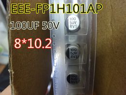 100pcs/lot Aluminium electrolytic capacitor EEE-FP1H101AP 100UF 50V 8*10.2