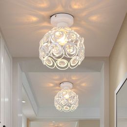 Everflower Retro Metal Crystal Hollow Semi Flush Mount Ceiling Light with 1 E26/E27 Bulb Socket Max 60W Painted Finish