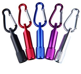 New LED Gadget Mini Flashlight Aluminium Alloy Torch with Carabiner Ring Keyrings Key Chain LEDFlashlight Mini-light Flashlights