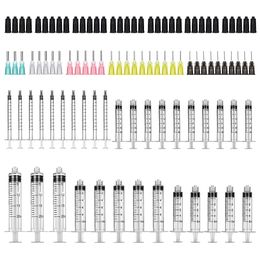 33 Pack - Syringe Blunt Tip Needle and Cap Set, 20-10-5-3-1ml Syringes, Various Ga Blunt Needles, Luer Lock Plastic Glue Applicator