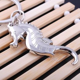 FREE SHIPPING BY DHL New Fashion Zinc Alloy Seahorse Key Chains Novelty Metal Key Rings WB1188