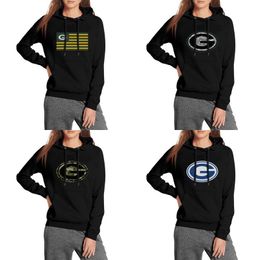 Green Bay Packers Blanc Vert Noir Sweat à Capuche En Molleton Pour Femmes Warm Camouflage Grey Drapeau Américain Drapeau Jaune Ancien Emblème Bleu