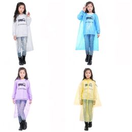 Plastic Poncho Raincoat One Time Disposable Hoodies Rainwear Kids Household Waterproof Rain Coat Pocket Travel Camping Must 1 8qh2 E19