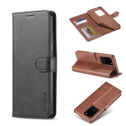 PU Leather Phone Case For Samsung S20 Plus Ultra Soft TPU Wallet Case Luxury Back Cover with Credit Card Slots for iPhone