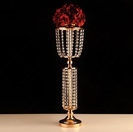 new style Acrylic Road Lead Crystal Vase Wedding Table Centerpieces Event Party Flower Rack Home Decoration senyu0308