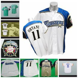 Custom 2011 Hokkaido Nippon Ham Fighters Jersey Darvish Shohei Ohtani 16 Japan Samurai Черные бейсбольные майки в тонкую полоску