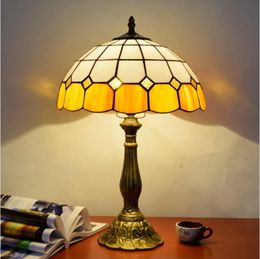 Tiffany table lamp European Mediterranean style decorative lamps restaurant bar cafe small stained glass bedside lights