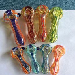 2.95 4.5inch honeycomb glass screen Colourful glass smoking pipe Manufacture hand-blown Mini spoon pipe weight 40g And 90g high quality