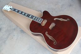Factory Custom Semi-Hollow Body Electric Guitar with Body Binding,Rosewood Fingerboard,Can be Customised as request