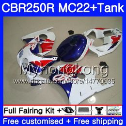 Injection +Tank For HONDA CBR 250RR CBR250RR 90 91 92 93 94 263HM.22 MC22 CBR 250 CBR250 RR factory white 1990 1991 1992 1993 1994 Fairing