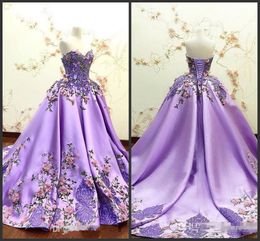 Ball Gown Real Picture Purple Satin New Prom dresses Embroidery Beaded Cocktailkleid 2020 New Evening Formal Dresses Formal Gown