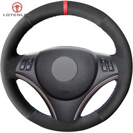 Black Suede DIY Car Steering Wheel Cover for BMW M Sport 1 Series E87 E81 E82 E88 120i 130i 120d X1 E84 (No Drum kits)