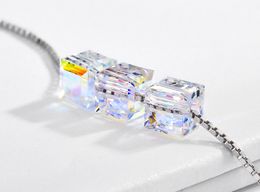 Fashion-cube sugar 8MM necklace is made of SWAROVSKI crystal S925 Sterling Silver Pendant.