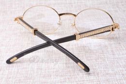 Wholesale-round retro glasses high-end fashion black horns spectacle frame 7550178 men and women glasses Size: 55-22-135mm