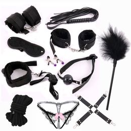 Sex Bondage Restraint Kit Games Erotic Accessories for Couples Mask Collar Mouth Gag Handcuffs Sex Toys
