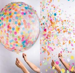 36 inch Confetti air ball round scrap of paper fill in balloon for wedding party decoration OPP package latex balloon