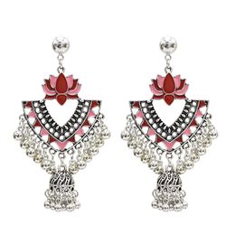 New Bohemian lotus tassel earrings vintage national court style classic hollow bell earrings pendant pendant Jewellery Gift
