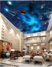 Customised Large 3D photo wallpaper 3d ceiling murals wallpaper Space Milky Way vast starry sky interstellar ceiling zenith 3D mural decor