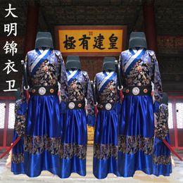 China Ming Dynasty imperial guards uniform Embroidered Dragon Clothes Men Antique Fighter Clothes Ancient Police officer Costume