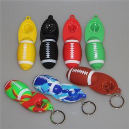 Rugby smoking pipe creative Silicone Hand Pipes Tobacco Pyrex Colourful Cute bong with removable glass bowl for Smoking water pipe