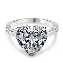 original 925 Sterling Silver 3ct heart zircon Wedding Ring Set for Bridal bride Women Finger Gift Africa Fashion Jewellery