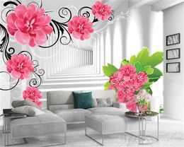 Custom Photo 3d Wallpaper Expanding Space Delicate Flowers Living Room Bedroom TV Background Wall Silk Mural Wallpaper