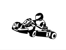 Decalcomanie da muro Adesivi murali per camerette moderne, TOITY GO KART KARTING RACING Wall Room Decor Art Vinyl