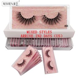 MEISHENJIE Wholesale soft Eyelashes 3d Mink Lashes Natural Mink Eyelashes Wholesale False Make up False Lashes In Bulk