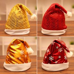 Sequin Christmas Hat Colourful Santa Hat For Holiday Christmas Party Supplies Christmas Decoration Gift Snowflake Santa Claus Hat DBC VT0805