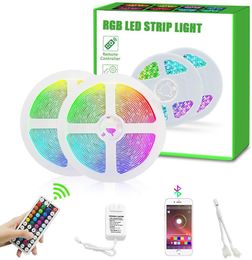 -RGB Luzes LED Strip pilhas RGB SMD5050 IP67 Waterproof Rope Luzes Mudando a cor do LED tira flexível Kit para Home Quarto do partido