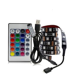 USB LED Şerit 5050 RGB Değiştirilebilir LED TV Arka Plan Aydınlatma 50 cm 1 M 2 M 3 M 4 M 5 M DIY Esnek LED Işık