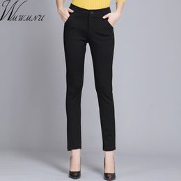 Wmwmnu Donna Pantaloni Work Wear casual Primavera Pantaloni a matita nera Plus Size 4XL Pantaloni slim femminili Pantaloni elastici Mujer T200103