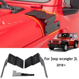 Black Metal Lamp Frame Holder Accessoires Support 2Pcs for Jeep Wrangler JL Car Exterior Accessories