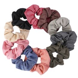 Free shipping Fashion women's Corduroy Elastic Hairbands korea style hair Solid color Scrunchies girl's Hair Accessories