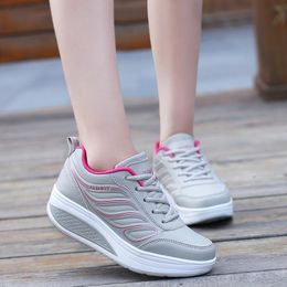 Hot Sale-Fitness Women's Sneakers Platform toning Wedge Light weight sports shoes for women Swing Shoes Breathable Slimming