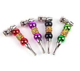 Coloured double-bead drilled pipe portable fashionable small pipe metal tobacco
