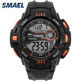 Sport Watches 5Bar Water Resist SMAEL Brand LED Watches Automatic Alarm Watch Men Big Dial 1513 Digital Wrist Watches Waterproof