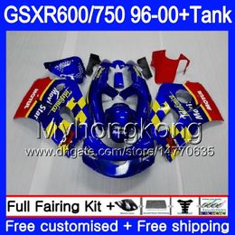 Corpo + Tanque Para SUZUKI SRAD GSXR 750 600 GSXR600 96 97 98 99 00 291HM.22 GSXR-600 GSXR750 1996 1997 1998 1999 2000 Motores Movistar Azuis