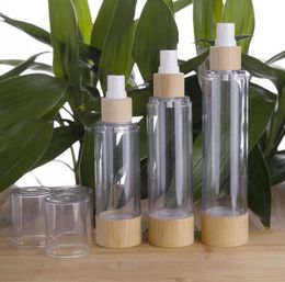 20/30/50/80/100/120ml Bamboo Cosmetic Sample Containers Emulsion Lotion Bamboo Vacuum Airless Pump Bottles SN3931