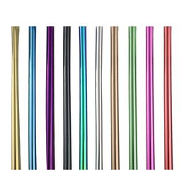 6.3"/ 8.5"/ 9.5" /10.5" Bent and Straight Reusable Drinking Straws 304 Stainless Steel Coloured Drinking Straws Bar Drinks Party Stag