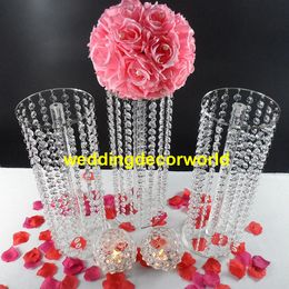 Tall Crystal Flower Stand Table Centre Decoration Wedding Centrepiece Crystal Pillar wedding candelabra wedding candlestick decor460