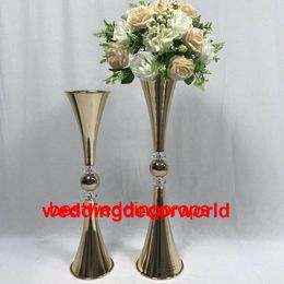 New style nice design decoration pedestal gold mental wedding flower stand Centrepieces for sale decor714